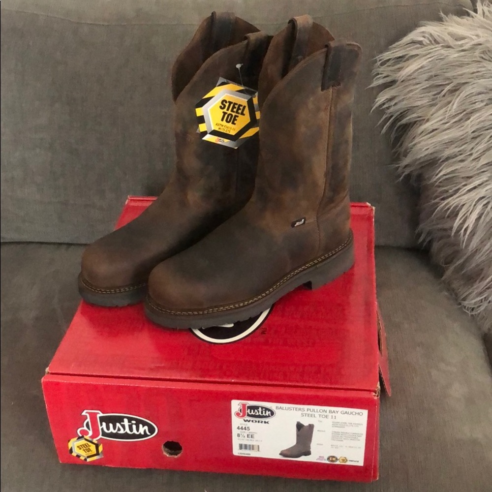 NWT Justin work boots balusters pullon bay gaucho